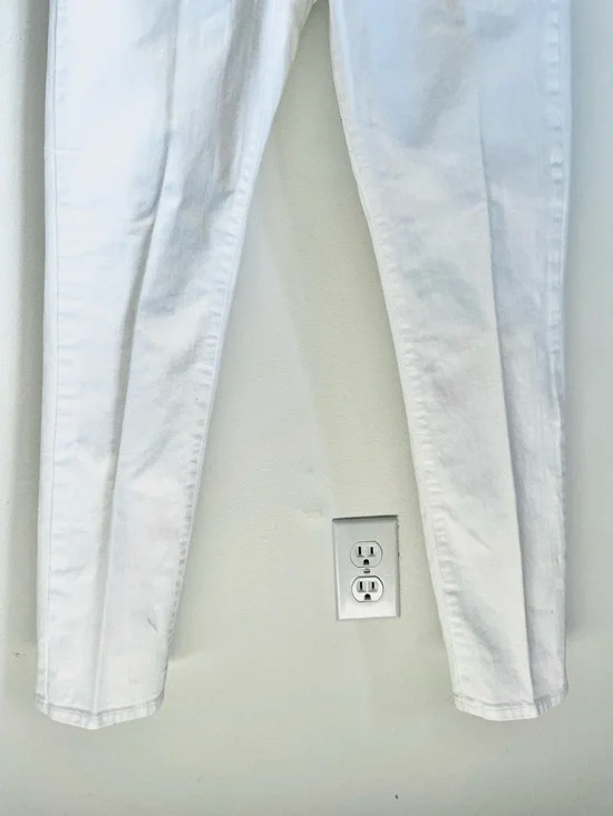 PAIGE Skyline Peg Skinny Jeans Optic White Size 31 Mid Rise Ankle EUC - Picture 7 of 9